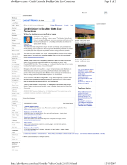 CBS4 News Denver - Credit Union in Boulder Gets Eco