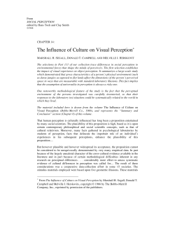 The Influence of Culture on Visual Perception