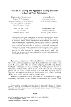 Passion for driving and aggressive driving behavior : A