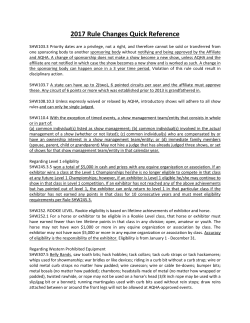 Quick Reference to 2017 rule changes