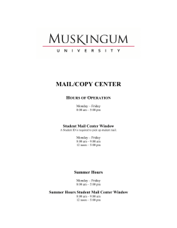 Center Handbook  - Muskingum University