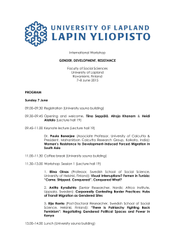 International Workshop GENDER, DEVELOPMENT, RESISTANCE