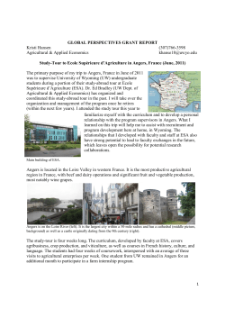 Study-Tour to Ecole Sup&eacute;rieure d`Agriculture in Angers, France