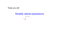 Simplify radical expressions