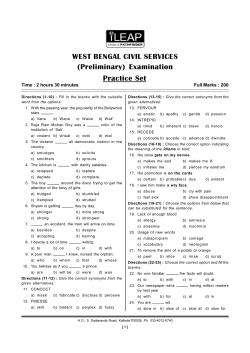 1] WBCS PRE EXAM Practice Set-1