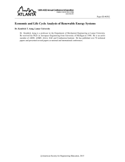 Economic and Life Cycle Analysis of Renewable Energy Systems