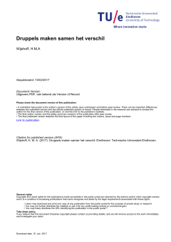 Druppels maken samen het verschil