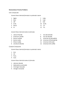 Nomenclature Practice Problems Ionic Compounds Convert these