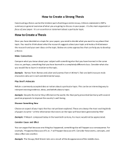 How to Create a Strong Thesis