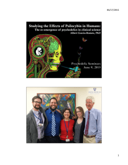 Studying the Effects of Psilocybin in Humans: