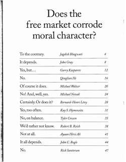 Does the free market corrode moral character?