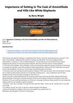 Importance of Setting in The Cask of Amontillado and Hills Like