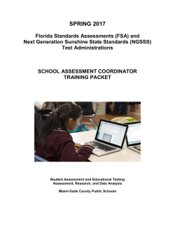 Spring 2017 Training Packet - Assessment, Research, and Data