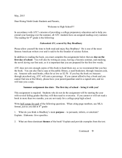 Fahrenheit 451, a novel by Ray Bradbury