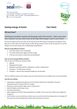 Saving energy at home Fact sheet
