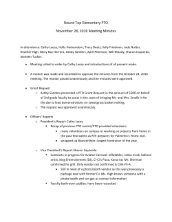 Round Top Elementary PTO November 28, 2016 Meeting Minutes