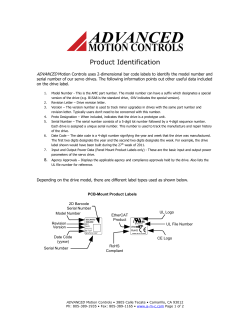 Product Identification - Advanced Motion Controls