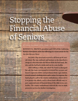 Stopping the Financial Abuse of Seniors