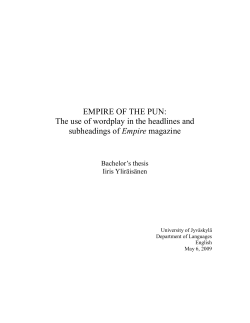 EMPIRE OF THE PUN: The use of wordplay in the headlines and