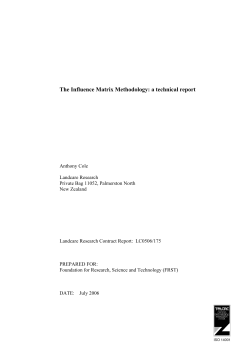 The Influence Matrix Methodology: a technical report