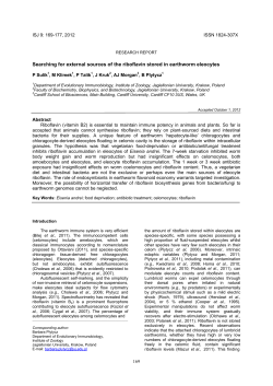 Searching for external sources of the riboflavin stored in earthworm