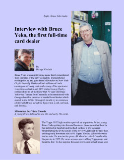 Interview with Bruce Yeko, the first full