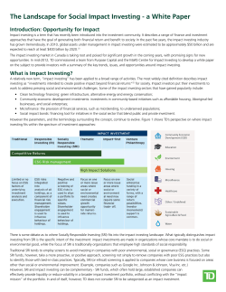 The Landscape for Social Impact Investing - a White Paper
