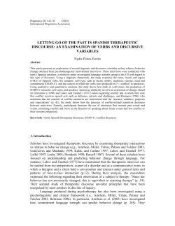 LETTING GO OF THE PAST IN SPANISH THERAPEUTIC