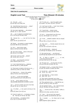 ENGLlSH 2000: English Level Test Time Allowed: 45 minutes