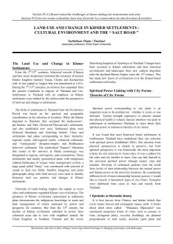 Land-Use and change in Khmer settlements: Cultural
