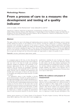 From a process of care to a measure