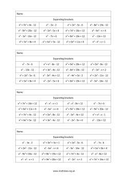 Name Expanding brackets x3 + 7x2 + 4x - 12 x3 - 3x - 2 x3 + 2x2
