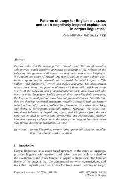 Patterns of usage for English SIT, STAND, and LIE