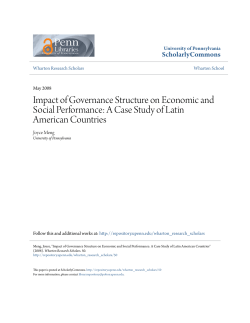 Impact of Governance Structure on Economic