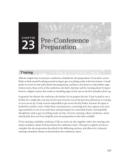 Pre-Conference Preparation