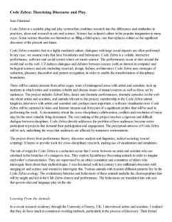 Code Zebra: Theorizing Discourse and Play