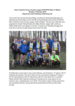 Press Report - Beverley Athletic Club
