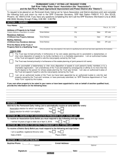 PERMANENT EARLY VOTING LIST REQUEST FORM Salt River