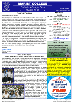 invitation - Marist College Catholic School for Girls