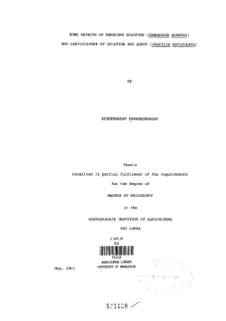 SOME ASPECTS OF BREEDING GOLDFISH (CARASSIUS