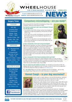 Spring 2016 - Wheelhouse Veterinary Centre