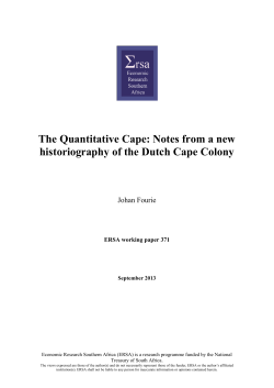 The Quantitative Cape - Economic Research Southern Africa