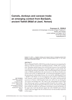- Camels, donkeys and caravan trade: an emerging context from