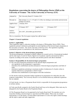 Regulations concerning the degree of Philosophiae Doctor (PhD) at