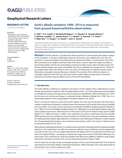 Earth`s albedo variations 1998&hellip;2014 as measured from