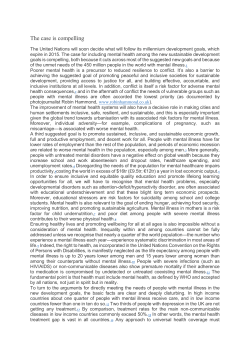 The case is compelling - Movement for Global Mental Health