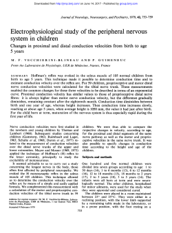 Electrophysiological study of the peripheral nervous system