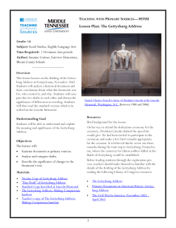 Lesson Plan: The Gettysburg Address