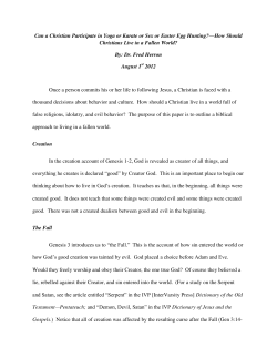 How Should Christians Live in a Fallen World?