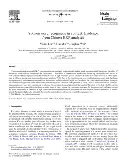 Spoken word recognition in context: Evidence from Chinese ERP